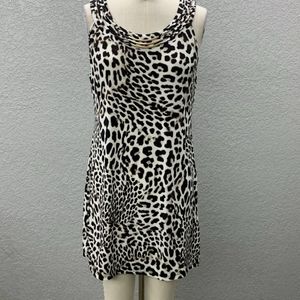 Sz XL Leopard/Cheetah Print Sleeveless Shift Dress